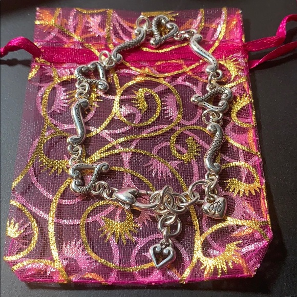 Brighton bracelet silver Tuscan etched hearts euc - Picture 5 of 5